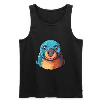 Mole Colorful Watercolor Cartoon Kawaii Animal - Men's Premium Organic Tank Top - black - Front - AI Model Male 178 light (178cm)