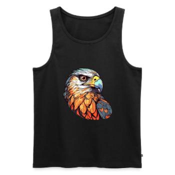 Falcon Colorful Watercolor Cartoon Kawaii Animal - Men's Premium Organic Tank Top - black - Front - Michal (187cm)