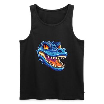 Krokodil bunte Aquarell-Karikatur Kawaii Anima - Männer Premium Bio Tank Top - Schwarz - Vorne - AI Model Male 178 light (178cm)