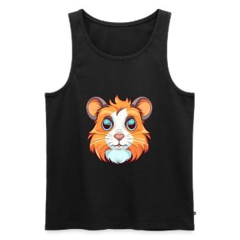 Hamster Buntes Aquarell Cartoon Kawaii Tier - Männer Premium Bio Tank Top - Schwarz - Vorne - Michal (187cm)