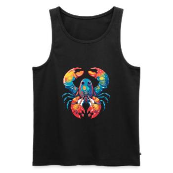 Homard Aquarelle Colorée Dessin Animé Kawaii Animal - Débardeur bio Premium Homme - noir - Devant - Michal (187cm)