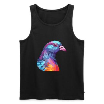 Taube buntes Aquarell Cartoon Kawaii Tier - Männer Premium Bio Tank Top - Schwarz - Vorne - Michal (187cm)
