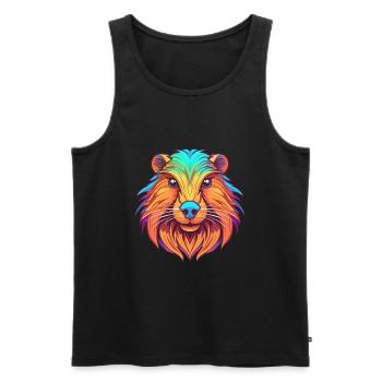 Biber Buntes Aquarell Cartoon Kawaii Tier - Männer Premium Bio Tank Top - Schwarz - Vorne - Michal (187cm)