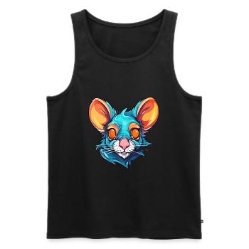 Ratte bunte Aquarell-Karikatur Kawaii-Tier - Männer Premium Bio Tank Top - Schwarz - Vorne - Michal (187cm)