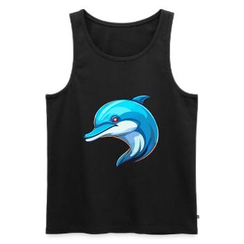 Delfin buntes Aquarell Cartoon Kawaii Tier - Männer Premium Bio Tank Top - Schwarz - Vorne - AI Model Male 178 light (178cm)