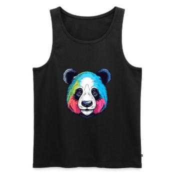 Panda Buntes Aquarell Cartoon Kawaii Tier - Männer Premium Bio Tank Top - Schwarz - Vorne - Michal (187cm)
