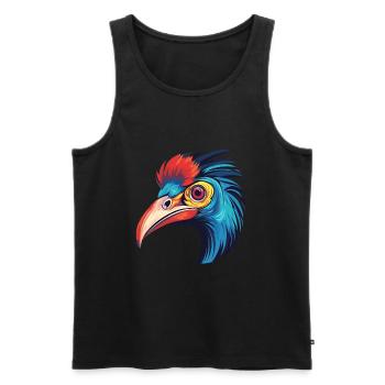 Kasuar Buntes Aquarell Cartoon Kawaii Anima - Männer Premium Bio Tank Top - Schwarz - Vorne - AI Model Male 178 light (178cm)