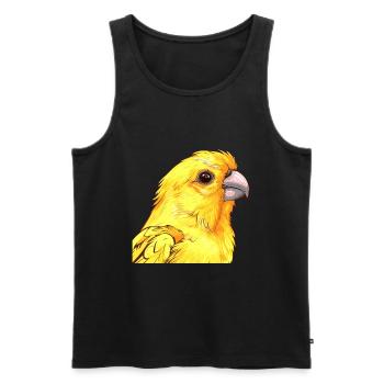 Canari Aquarelle Colorée Dessin Animé Kawaii Animal - Débardeur bio Premium Homme - noir - Devant - Michal (187cm)