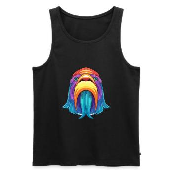 Morse aquarelle colorée dessin animé Kawaii Animal - Débardeur bio Premium Homme - noir - Devant - Michal (187cm)