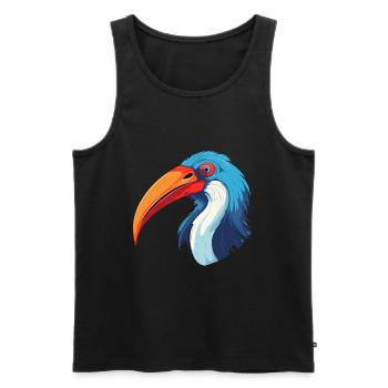 Ibis Colorful Watercolor Cartoon Kawaii Animal - Men's Premium Organic Tank Top - black - Front - AI Model Male 178 light (178cm)