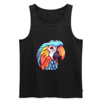 Papagei buntes Aquarell Cartoon Kawaii Tier - Männer Premium Bio Tank Top - Schwarz - Vorne - Michal (187cm)