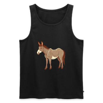 Esel buntes Aquarell Cartoon Kawaii Tier - Männer Premium Bio Tank Top - Schwarz - Vorne - Michal (187cm)