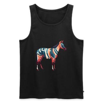 Okapi Colorful Watercolor Cartoon Kawaii Animal - Men's Premium Organic Tank Top - black - Front - AI Model Male 178 light (178cm)