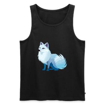 Arktisfuchs Bunte Aquarell-Karikatur Kawaii Anim - Männer Premium Bio Tank Top - Schwarz - Vorne - AI Model Male 178 light (178cm)