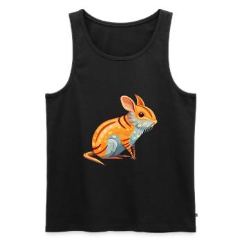 Elephant Shrew Colorful Watercolor Cartoon Kawaii - Men's Premium Organic Tank Top - black - Front - AI Model Male 178 light (178cm)