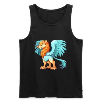 Griffon Aquarelle Colorée Dessin Animé Kawaii Animal - Débardeur bio Premium Homme - noir - Devant - Michal (187cm)