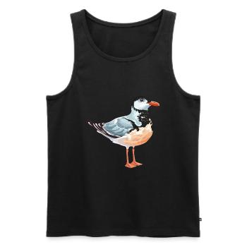 Seagull Colorful Watercolor Cartoon Kawaii Animal - Men's Premium Organic Tank Top - black - Front - Michal (187cm)