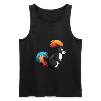 Skunk Aquarelle Colorée Dessin Animé Kawaii Animal - Débardeur bio Premium Homme - noir - Devant - AI Model Male 178 light (178cm)