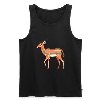 Impala Buntes Aquarell Cartoon Kawaii Tier - Männer Premium Bio Tank Top - Schwarz - Vorne - Michal (187cm)