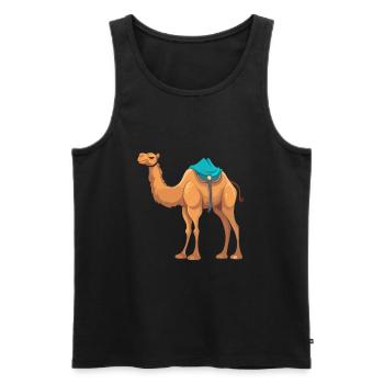 Camel Colorful Watercolor Cartoon Kawaii Animal - Men's Premium Organic Tank Top - black - Front - AI Model Male 178 light (178cm)
