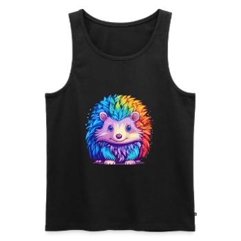 Igel Buntes Aquarell Cartoon Kawaii Tier - Männer Premium Bio Tank Top - Schwarz - Vorne - AI Model Male 178 light (178cm)