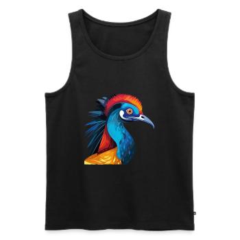 Casoar Aquarelle Colorée Dessin Animé Kawaii Anima - Débardeur bio Premium Homme - noir - Devant - Michal (187cm)