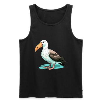 Albatross Colorful Watercolor Cartoon Kawaii Anima - Men's Premium Organic Tank Top - black - Front - Michal (187cm)