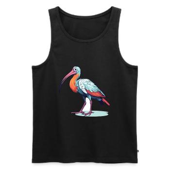 Ibis Colorful Watercolor Cartoon Kawaii Animal - Men's Premium Organic Tank Top - black - Front - AI Model Male 178 light (178cm)