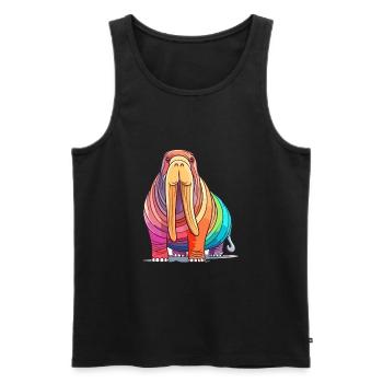 Morse aquarelle colorée dessin animé Kawaii Animal - Débardeur bio Premium Homme - noir - Devant - Michal (187cm)