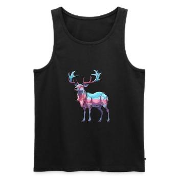 Karibu buntes Aquarell Cartoon Kawaii Tier - Männer Premium Bio Tank Top - Schwarz - Vorne - AI Model Male 178 light (178cm)