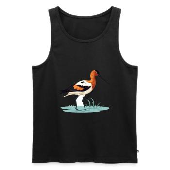 Avocet Colorful Watercolor Cartoon Kawaii Animal - Men's Premium Organic Tank Top - black - Front - Michal (187cm)