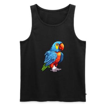 Papagei buntes Aquarell Cartoon Kawaii Tier - Männer Premium Bio Tank Top - Schwarz - Vorne - Michal (187cm)