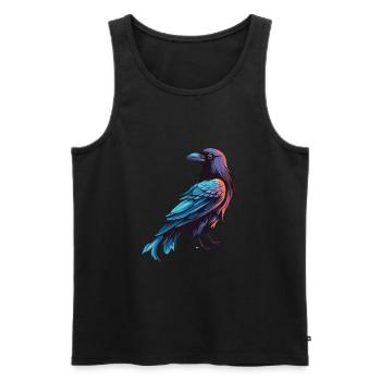 Krähe bunte Aquarell-Karikatur Kawaii-Tier - Männer Premium Bio Tank Top - Schwarz - Vorne - Michal (187cm)