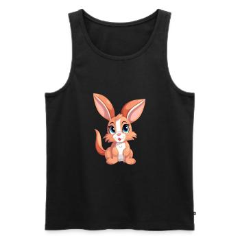 Hase buntes Aquarell Cartoon Kawaii Tier - Männer Premium Bio Tank Top - Schwarz - Vorne - Michal (187cm)