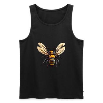 Abeille Aquarelle Colorée Dessin Animé Kawaii Animal - Débardeur bio Premium Homme - noir - Devant - AI Model Male 178 light (178cm)