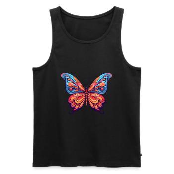 Schmetterling Bunte Aquarell-Karikatur Kawaii Anima - Männer Premium Bio Tank Top - Schwarz - Vorne - AI Model Male 178 light (178cm)