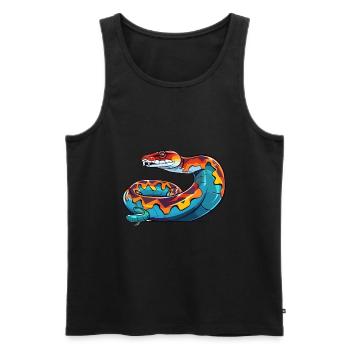 Anaconda Colorful Watercolor Cartoon Kawaii Animal - Men's Premium Organic Tank Top - black - Front - AI Model Male 178 light (178cm)