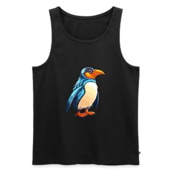 Pinguin Buntes Aquarell Cartoon Kawaii Tier - Männer Premium Bio Tank Top - Schwarz - Vorne - Michal (187cm)