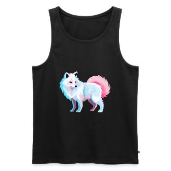 Arktisfuchs Bunte Aquarell-Karikatur Kawaii Anim - Männer Premium Bio Tank Top - Schwarz - Vorne - AI Model Male 178 light (178cm)