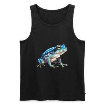 Grenouille Aquarelle Colorée Dessin Animé Kawaii Animal - Débardeur bio Premium Homme - noir - Devant - Michal (187cm)