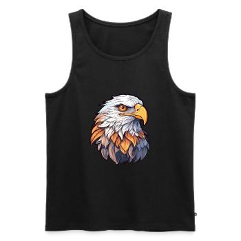 Aigle Aquarelle Colorée Dessin Animé Kawaii Animal - Débardeur bio Premium Homme - noir - Devant - Michal (187cm)