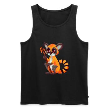 Lemur Colorful Watercolor Cartoon Kawaii Animal - Men's Premium Organic Tank Top - black - Front - Michal (187cm)