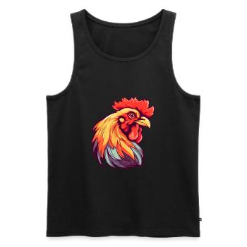 Huhn buntes Aquarell Cartoon Kawaii Tier - Männer Premium Bio Tank Top - Schwarz - Vorne - Michal (187cm)