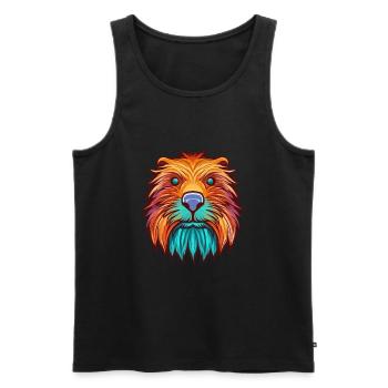 Beaver Colorful Watercolor Cartoon Kawaii Animal - Men's Premium Organic Tank Top - black - Front - Michal (187cm)
