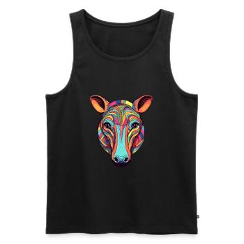 Tapir Colorful Watercolor Cartoon Kawaii Animal - Men's Premium Organic Tank Top - black - Front - Michal (187cm)