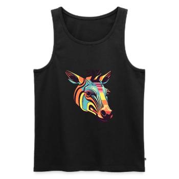 Okapi Colorful Watercolor Cartoon Kawaii Animal - Men's Premium Organic Tank Top - black - Front - AI Model Male 178 light (178cm)