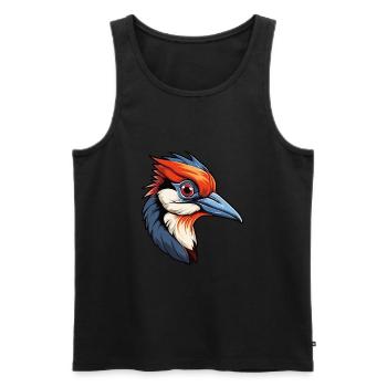 Specht bunte Aquarell-Karikatur Kawaii Anim - Männer Premium Bio Tank Top - Schwarz - Vorne - Michal (187cm)