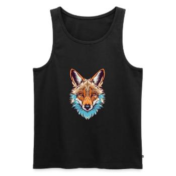 Kojote Buntes Aquarell Cartoon Kawaii Tier - Männer Premium Bio Tank Top - Schwarz - Vorne - Michal (187cm)