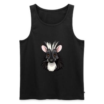 Skunk Aquarelle Colorée Dessin Animé Kawaii Animal - Débardeur bio Premium Homme - noir - Devant - AI Model Male 178 light (178cm)