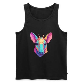Aardvark Colorful Watercolor Cartoon Kawaii Animal - Men's Premium Organic Tank Top - black - Front - Michal (187cm)